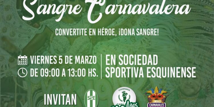 Esquina se suma a “sangre carnavalera”