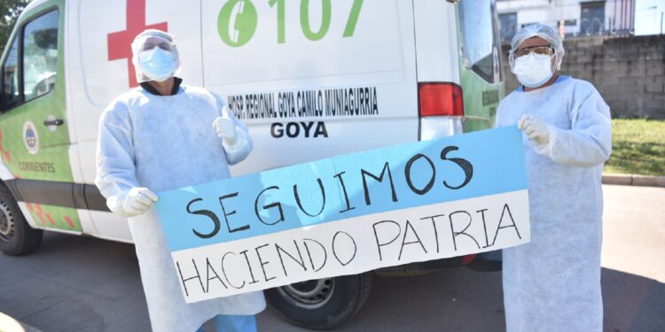 “Seguimos haciendo Patria”, el lema de los trabajadores del Hospital de Campaña