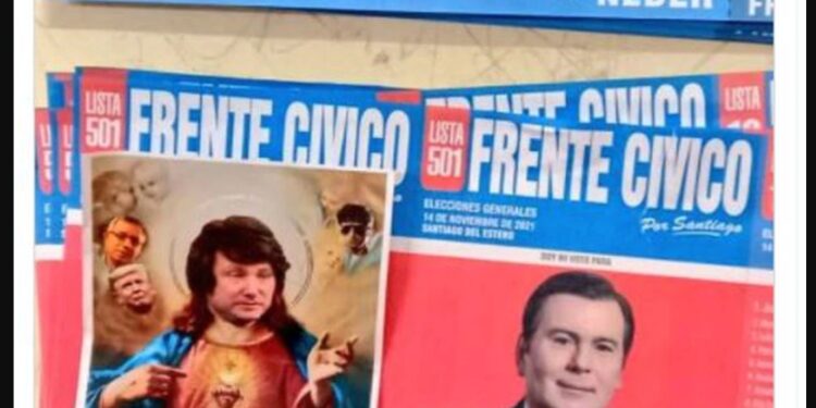 La insólita boleta de Javier Milei vestido de “Jesús”