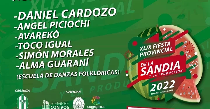 Pedirán carnet de vacunación en la Fiesta Provincial de la Sandía
