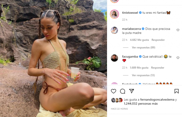 ¡Un fuego! El audaz look de Tini Stoessel en Puerto Iguazú”