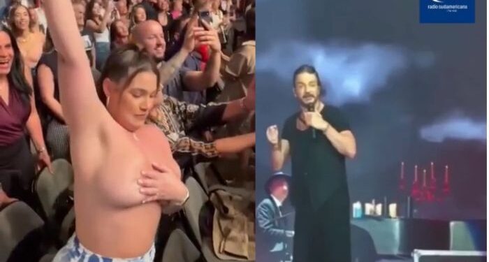 Se desnudó en el show de Ricardo Arjona y lo dejó mudo