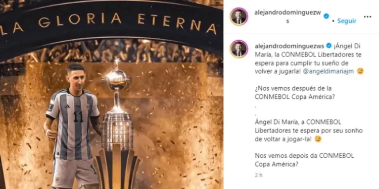 Conmebol invitó a Di María a jugar la Copa Libertadores: “Te espera para cumplir tu sueño”