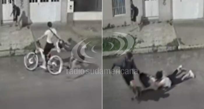 Motochorro tiró a una mujer de su bicicleta para robarle la mochila