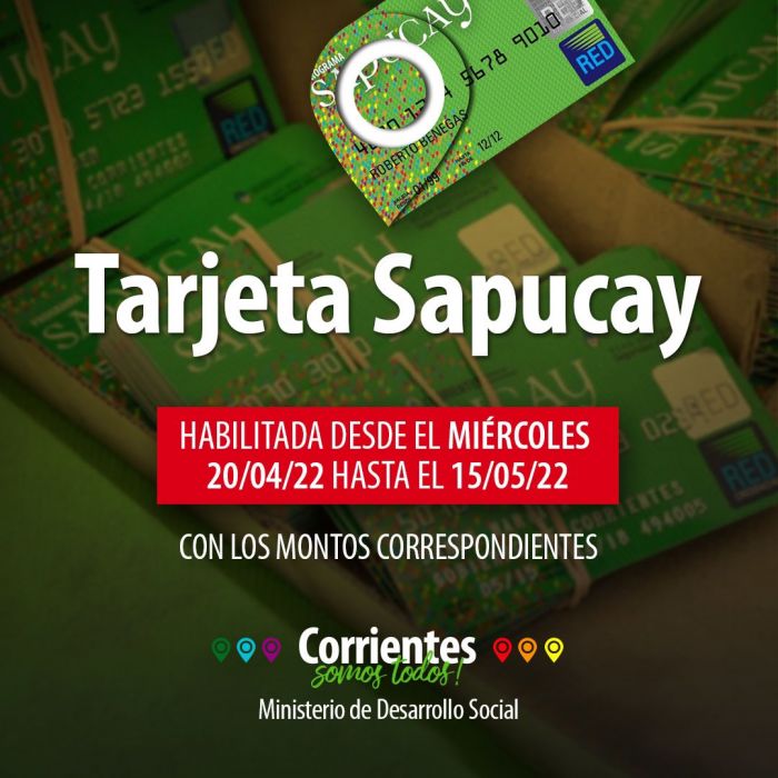 Este miércoles se habilitan las tarjetas Sapucay
