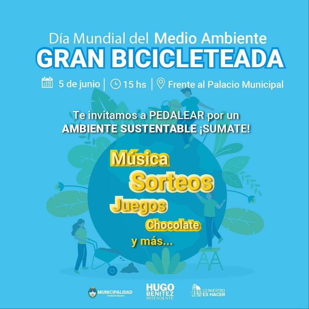 Gran Bicicleteada en Esquina: música, chocolate y sorteos