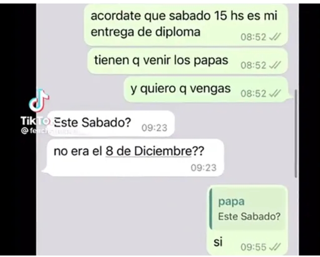 Un papá estalló porque el colegio lo convocó a la entrega de diplomas para este sábado