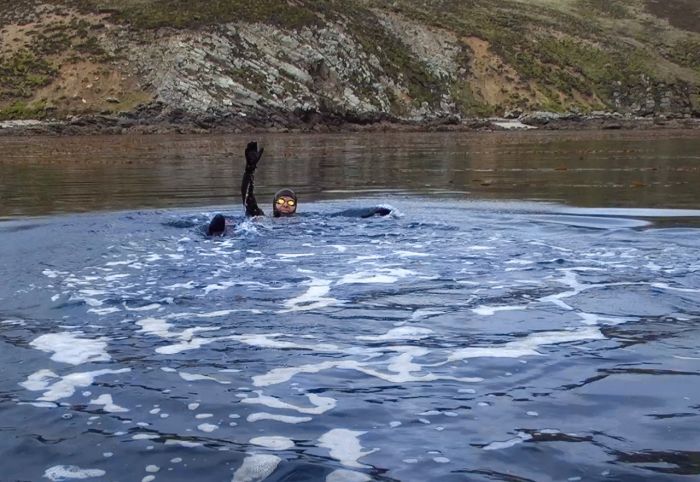 Cruzó a nado el estrecho de las Islas Malvinas y lo plasmó en un libro