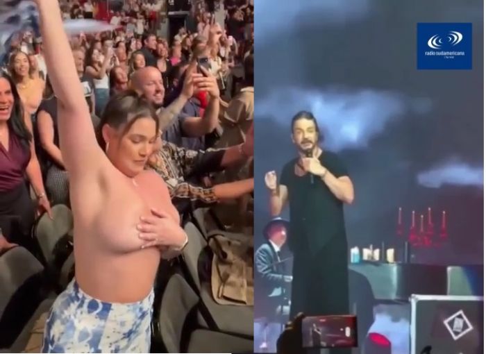 Se desnudó en el show de Ricardo Arjona y lo dejó mudo