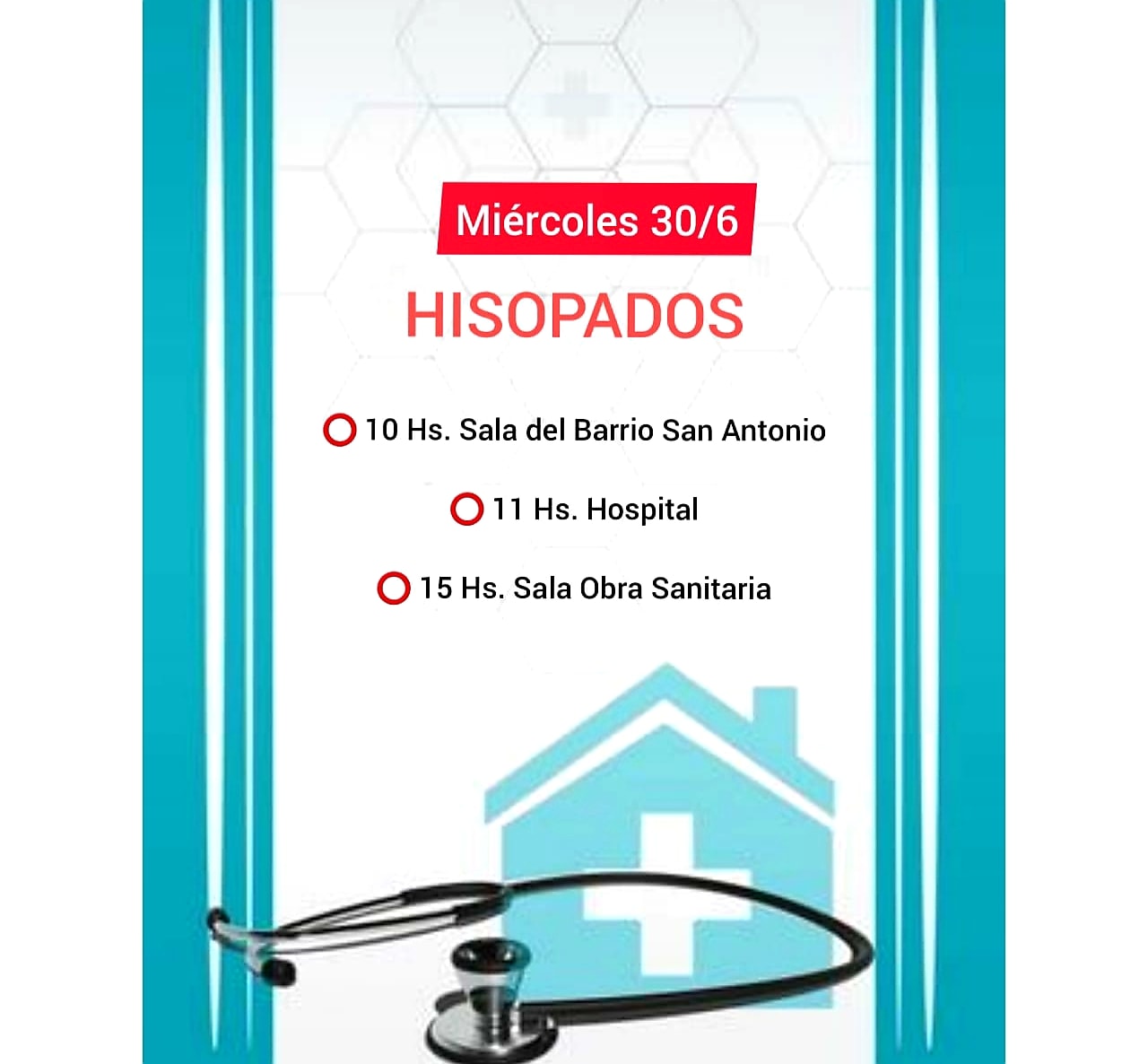 Esquina: este miércoles continuarán los hisopados en tres puntos de la ciudad