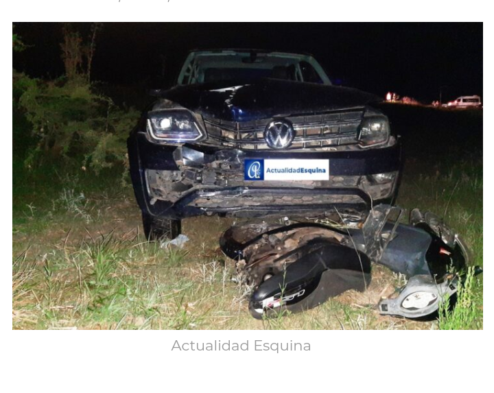 Esquina: murió un joven motociclista en accidente
