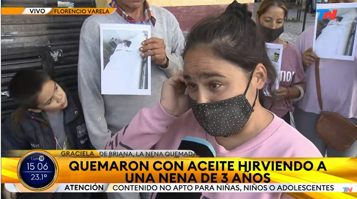 “Que la empleada dé la cara”, reclamó la mamá de la nena quemada con aceite en un restaurante