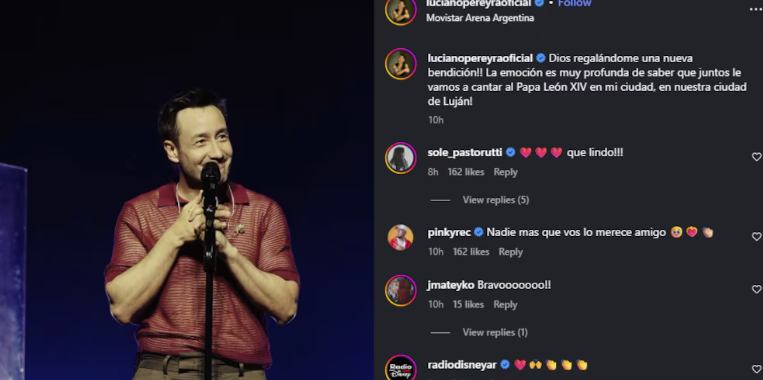 Luciano Pereyra le cantará al papa León XIV en Luján y se emocionó hasta las lágrimas al anunciarlo