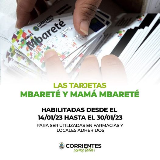 Salud Pública comunica que se encuentran habilitadas las tarjetas Mbareté y Mamá Mbareté