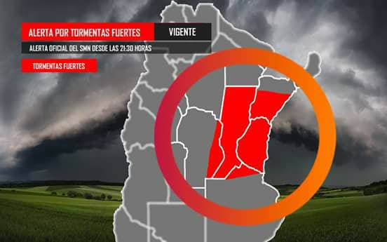 Rige alerta por tormentas fuertes