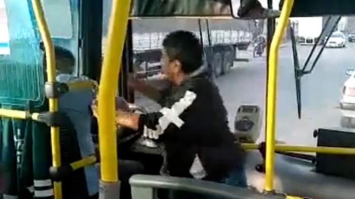 Mujer enfurecida se subió a un colectivo y le dio una paliza al chofer