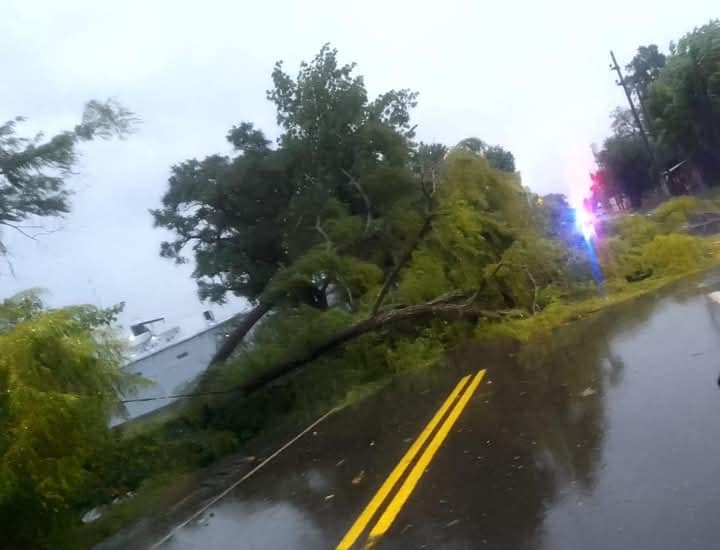 Postes y árboles caídos tras fuerte tormenta en la Ciudad de Esquina