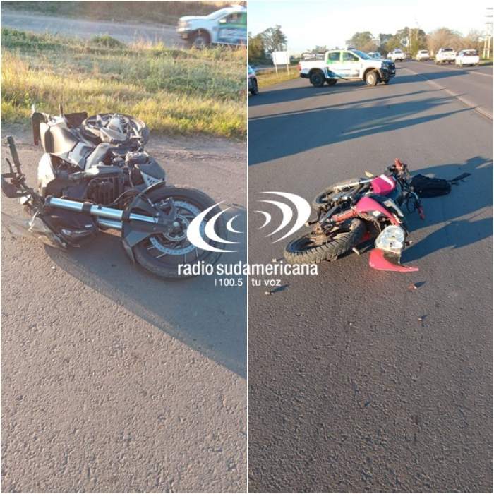 Dos motociclistas en grave estado tras chocar sobre Ruta 12
