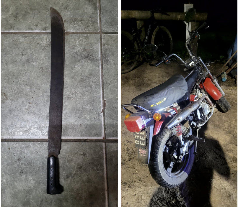Ebria y con un machete: demoraron a una motociclista en el acceso a San Luis del Palmar