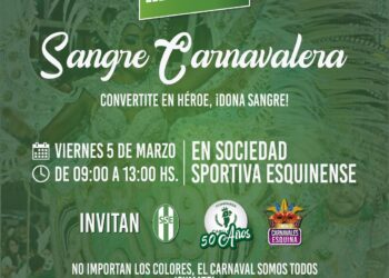 Esquina se suma a “sangre carnavalera”