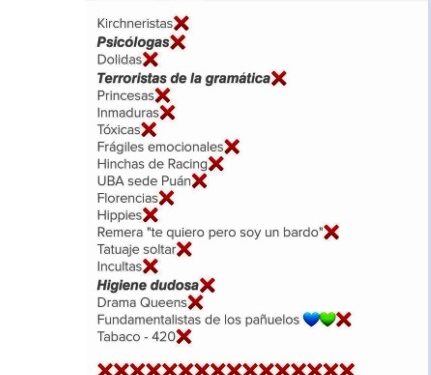 Hizo una lista en Tinder de las cosas que no acepta de las mujeres y se hizo viral