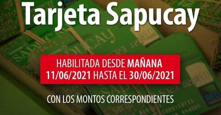 Desde el viernes 11 de junio se habilitarán las Tarjetas Sapucay