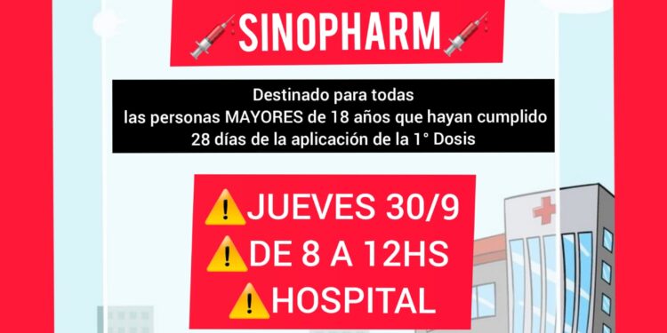 Esquina: este jueves se aplicará la segunda dosis de Sinopharm