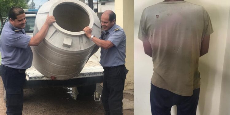 Corrientes: Robó un tanque de agua en una obra y se lo vendió a una señora que vive al lado