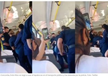 VIDEO: Se negó a usar el tapabocas en un colectivo y fue detenida