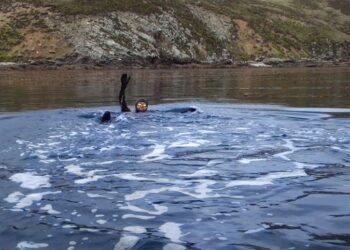 Cruzó a nado el estrecho de las Islas Malvinas y lo plasmó en un libro