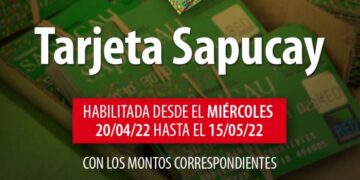 Este miércoles se habilitan las tarjetas Sapucay