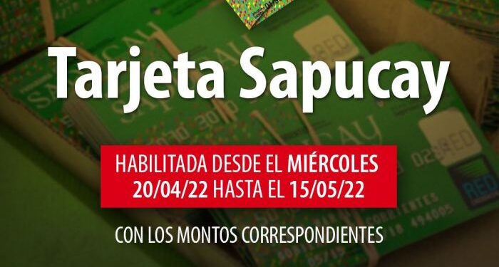 Este miércoles se habilitan las tarjetas Sapucay