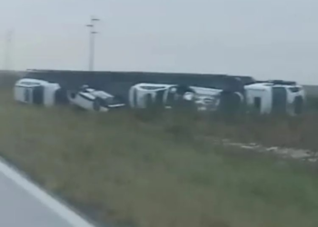 Mercedes: camión despistó y volcó