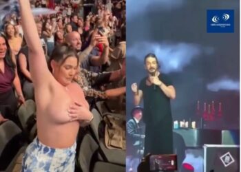 Se desnudó en el show de Ricardo Arjona y lo dejó mudo