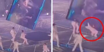 China: Una pantalla gigante cayó en pleno show y aplastó a tres bailarines