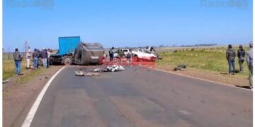 Dos muertos tras choque frontal en Ruta 14