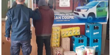 San Cosme: Robó cajones de cerveza y cajas de vino y terminó preso