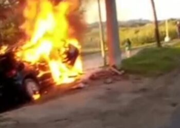 Saladas: chocó, su auto se prendió fuego y murió en el accidente