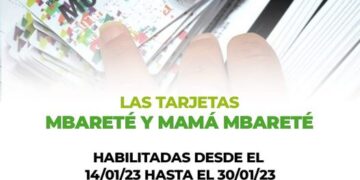 Salud Pública comunica que se encuentran habilitadas las tarjetas Mbareté y Mamá Mbareté