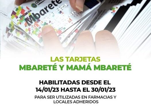 Salud Pública comunica que se encuentran habilitadas las tarjetas Mbareté y Mamá Mbareté