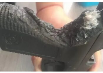 Policía guardó su arma en el horno: empezaron a cocinar y se le derritió