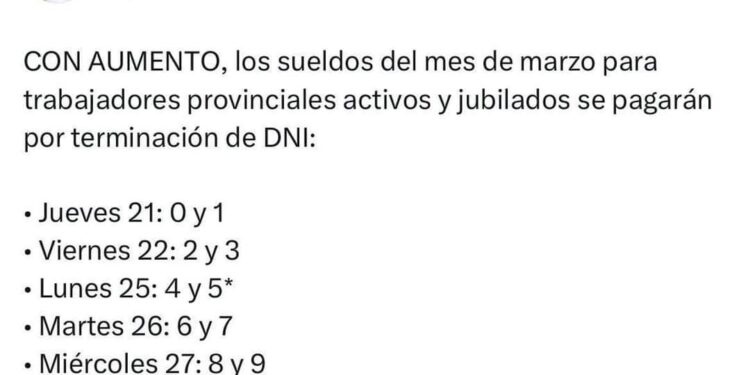 Valdés anunció el pago de sueldos de marzo con aumentos