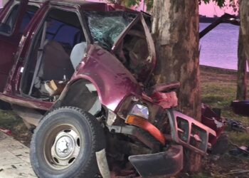 Una camioneta se estrelló contra un árbol en Monte Caseros y hay dos heridos graves
