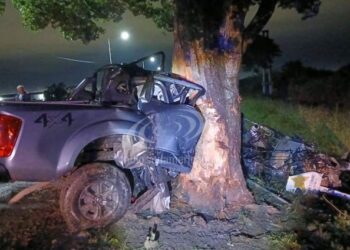 Camioneta despistó y chocó contra un árbol: murió el acompañante