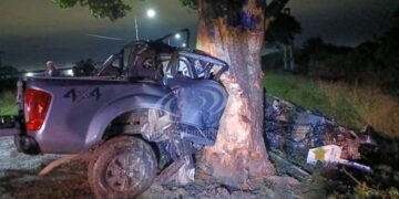 Camioneta despistó y chocó contra un árbol: murió el acompañante