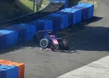 Colapinto sufrió un accidente durante los test de la Fórmula 1