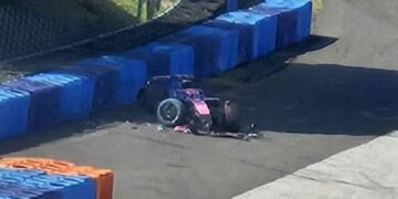 Colapinto sufrió un accidente durante los test de la Fórmula 1