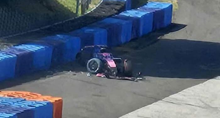 Colapinto sufrió un accidente durante los test de la Fórmula 1