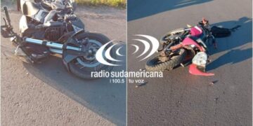 Dos motociclistas en grave estado tras chocar sobre Ruta 12