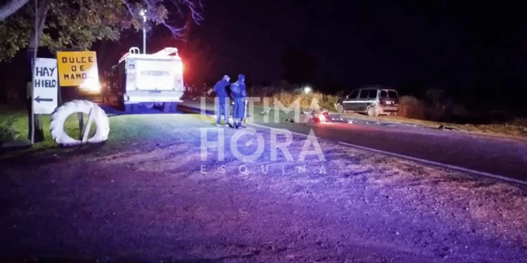 Accidente fatal en Esquina: murió un motociclista y su acompañante está grave
